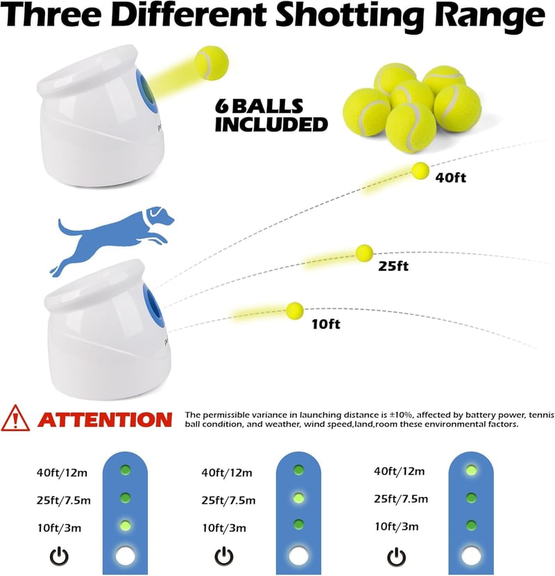 Dog Ball Launcher for Large Dogs with 6 Balls