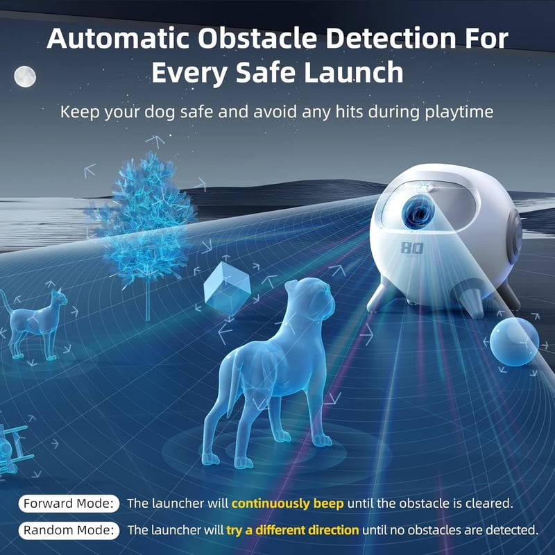 Automatic Dog Ball Launcher with Adjustable Distances & 4 Balls