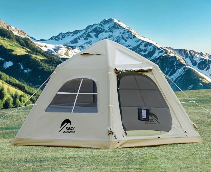 Inflatable Waterproof Camping Tent with Hand Pump for 2-8 People