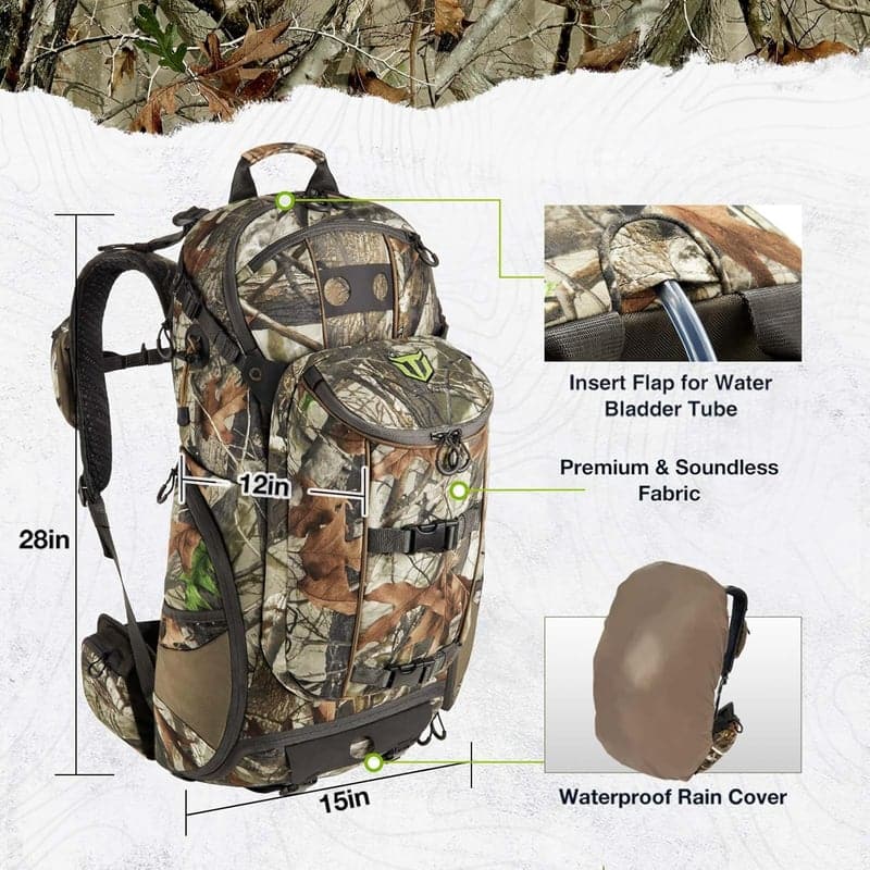 Hunting Backpack 3400cu with Silent Frame for Bow/Rifle