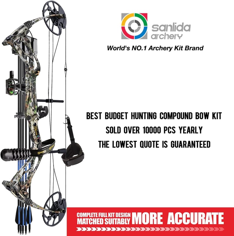 Dragon X8 RTH Compound Bow Package, Adjustable 18”-31” Draw Length