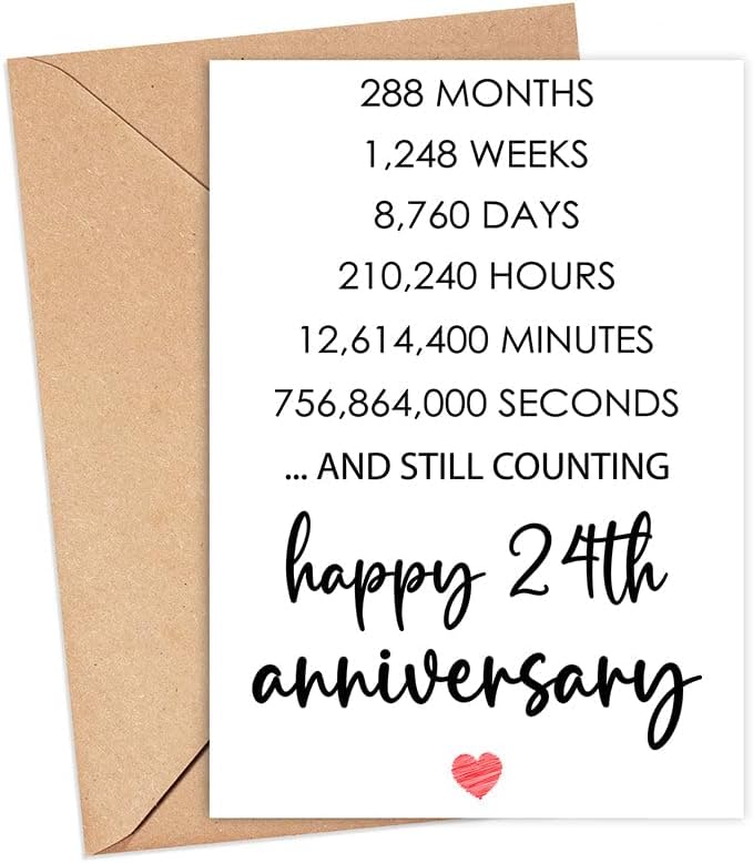24th Anniversary Card for Couples