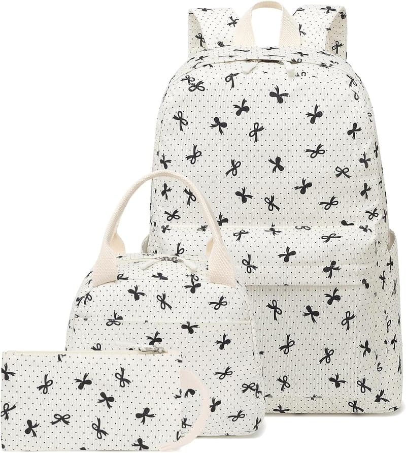 School Backpack Set with Lunch Bag & Pencil Case for Girls
