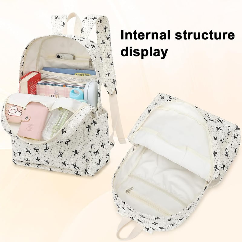 School Backpack Set with Lunch Bag & Pencil Case for Girls