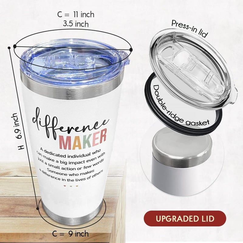 Motivational 20 Oz Tumbler - Stainless Steel Thank You Gift