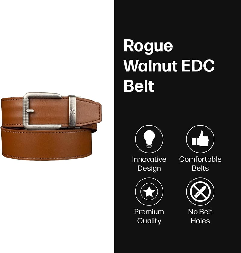 Tactical Leather EDC Gun Belt with Nylon Lining, 1.5