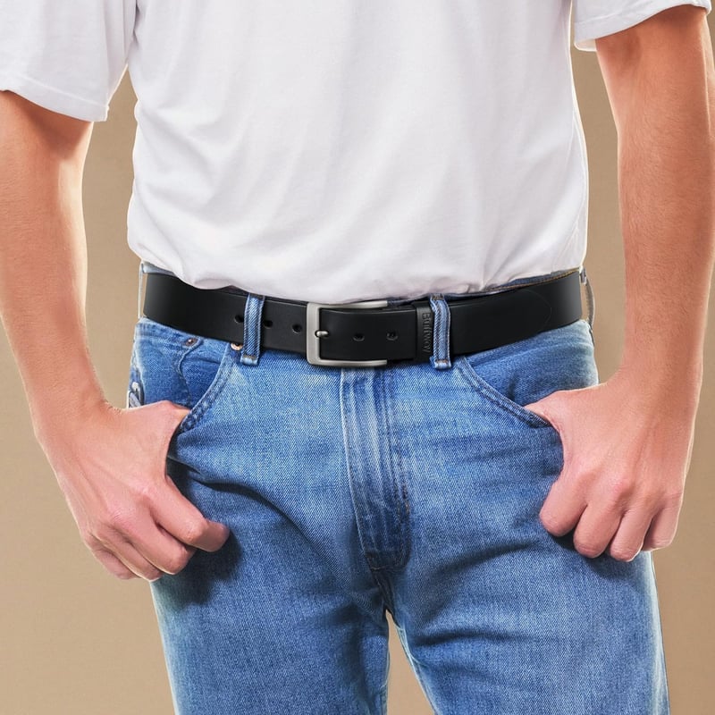 Durable Full Grain Leather Belt for Men with Gift Box