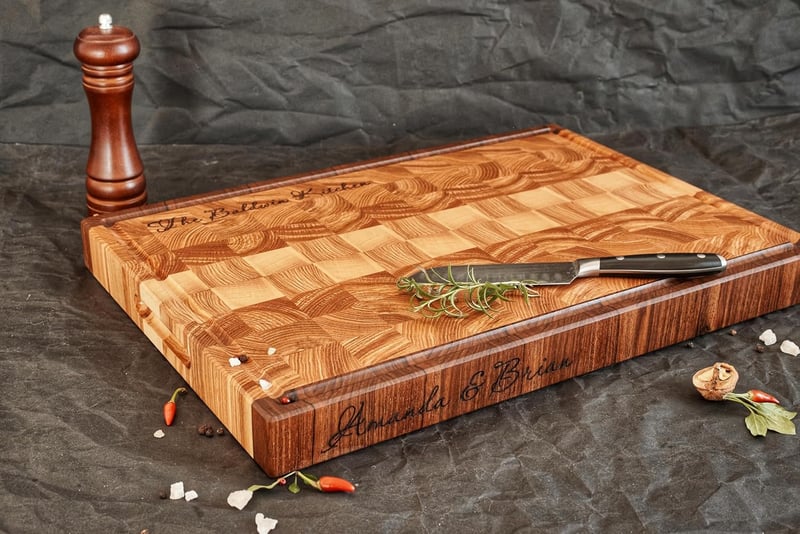 Personalized Walnut and Cherry Cutting Board, Double-Sided, Handmade