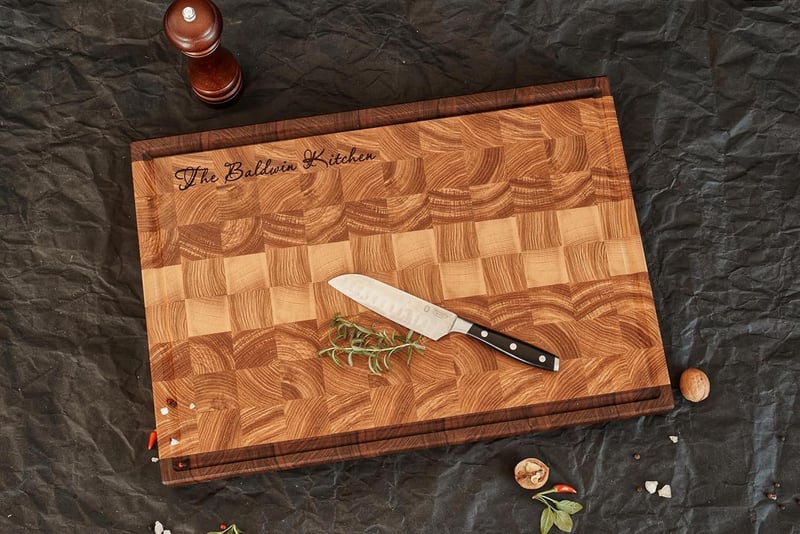 Personalized Walnut and Cherry Cutting Board, Double-Sided, Handmade