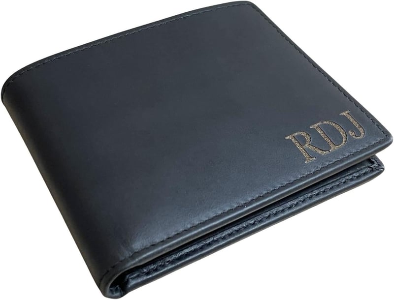 Personalized RFID Leather Bifold Wallet for Men with Gift Box
