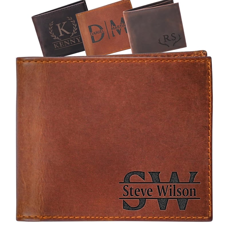 Personalized Genuine Leather Wallet for Men – Anniversary Gift