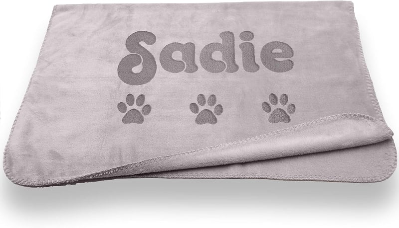 Personalized Large Dog Blanket - Gray or Beige
