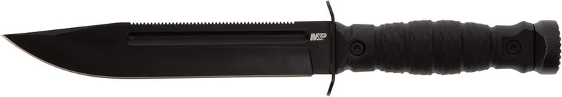 Tactical Fixed Blade Survival Knife, 黑色的, Full Tang, Sawback Handle