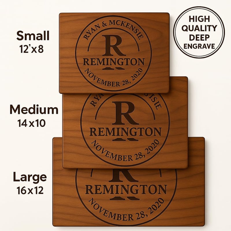 Anniversary Personalized Cutting Board Set, Handmade USA