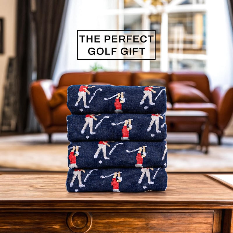 Funny Golfer Socks for Men, Size 10-13
