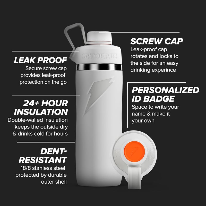 22oz Stainless Steel Gatorade Bottle