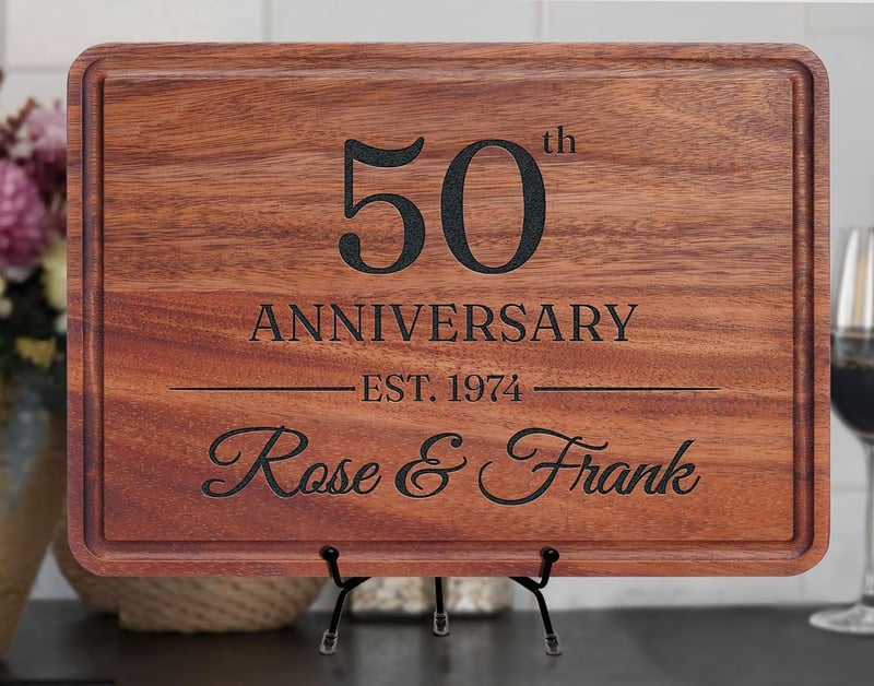 50th Anniversary Custom Cutting Board for Couples