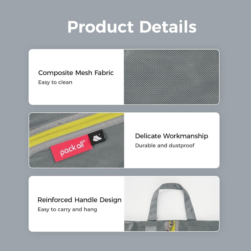 Travel Shoe Bag - Water-Resistant, Odor-Resistant Sports Pouch
