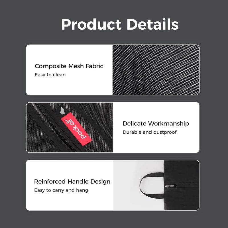 Travel Shoe Bag - Water-Resistant and Odor-Resistant (Black)