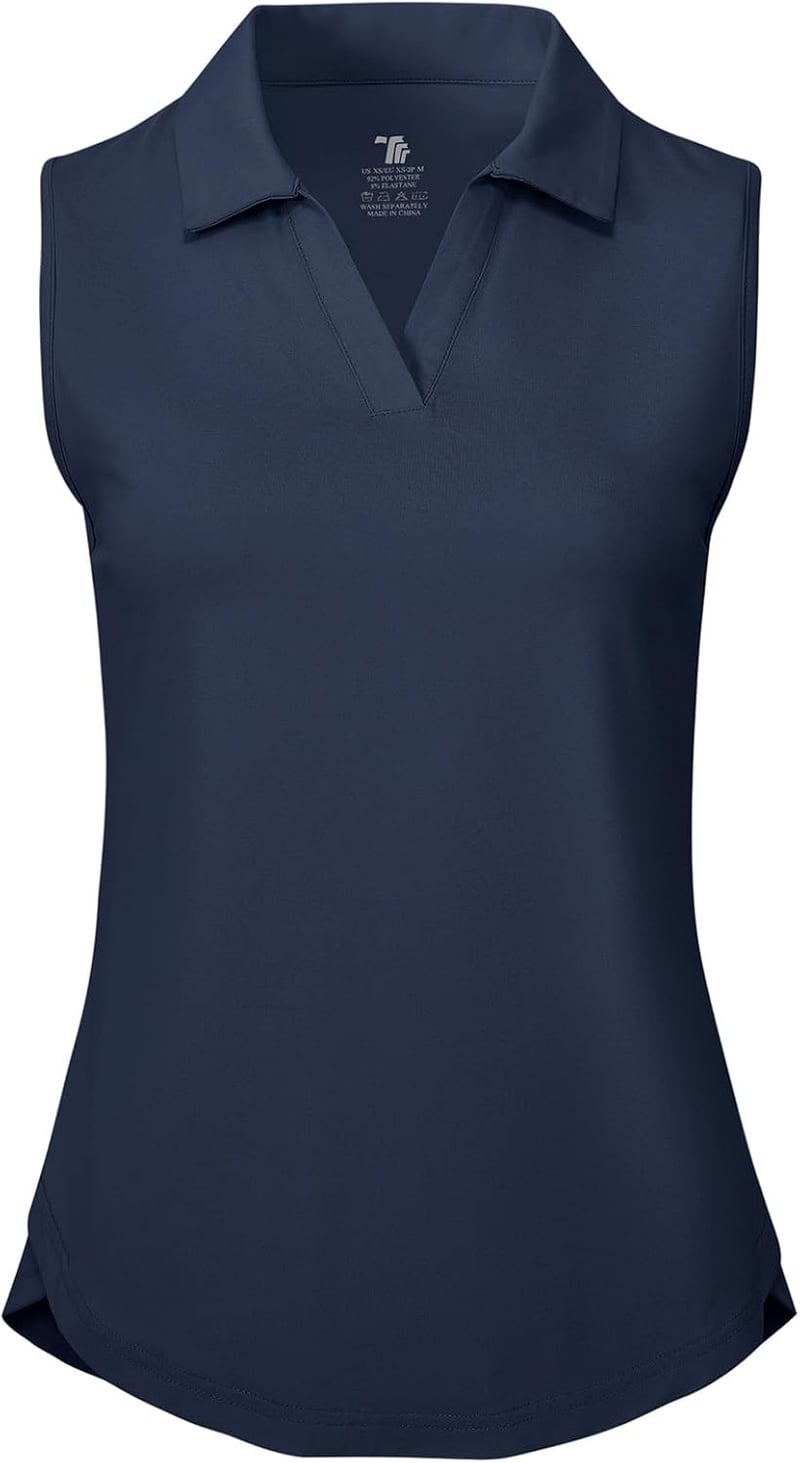 Women's Sleeveless Golf Polo Shirt - Collared, UPF 50+, Quick Dry
