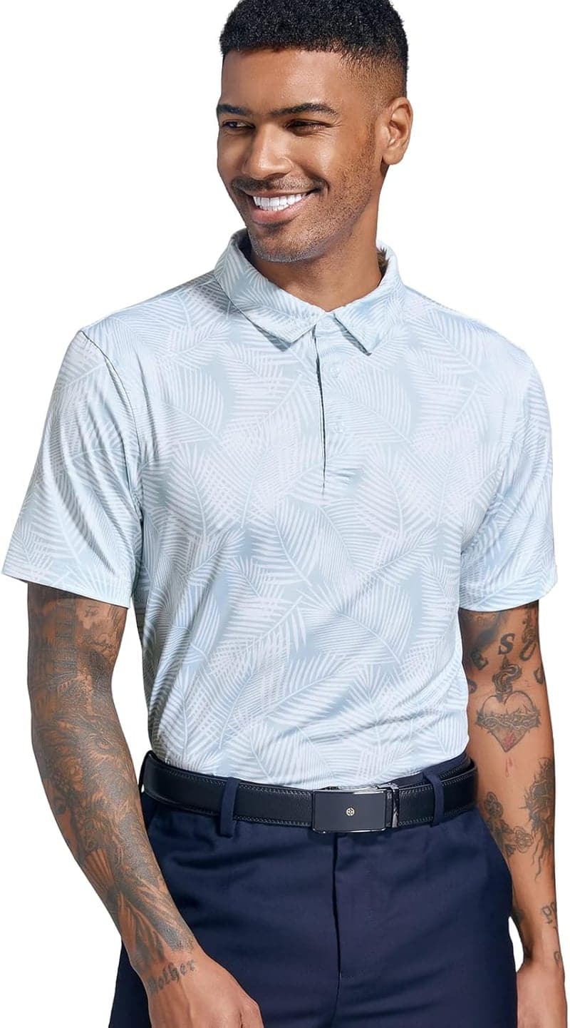 Men's Performance Dry Fit Golf Polo – Moisture-Wicking Short Sleeve