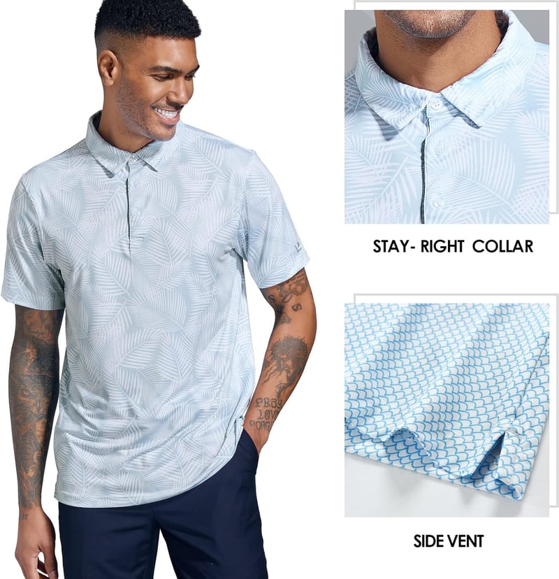 Men's Performance Dry Fit Golf Polo – Moisture-Wicking Short Sleeve