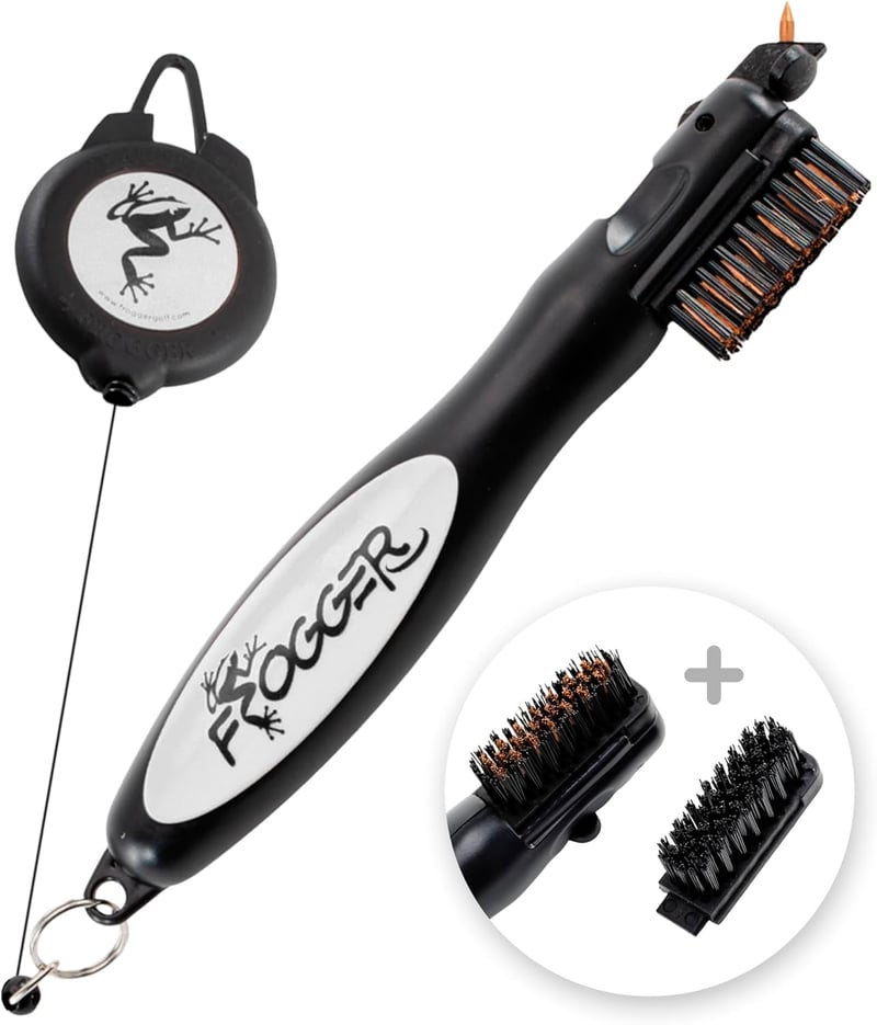 Golf Club Brush Cleaner with Ergonomic Grip & Retractable Cord