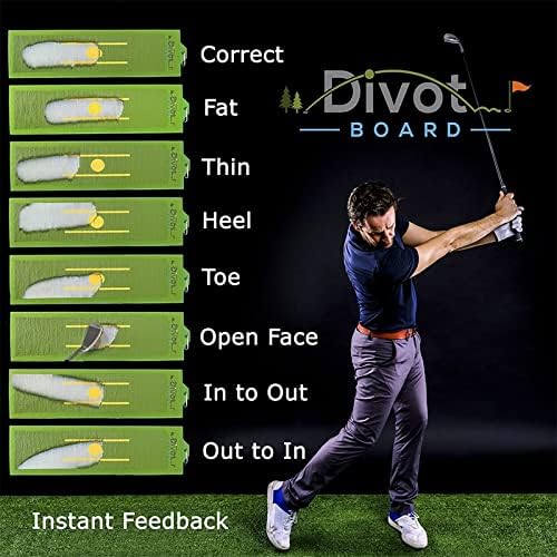 Golf Swing Path Trainer with Instant Feedback – Patented Divot Board