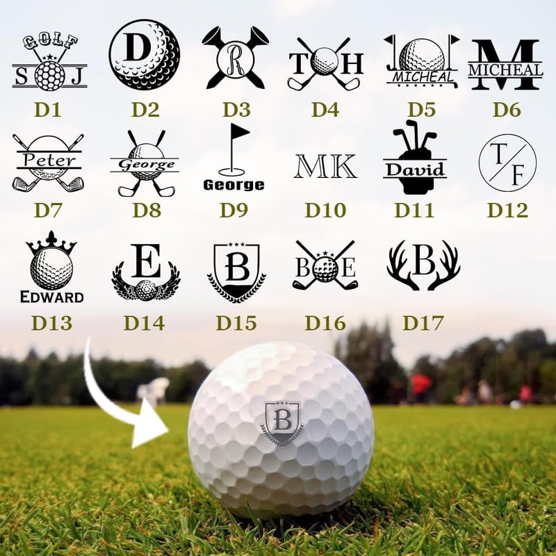 Father's Day Golf Ball Stamp - Personalized with Custom Name