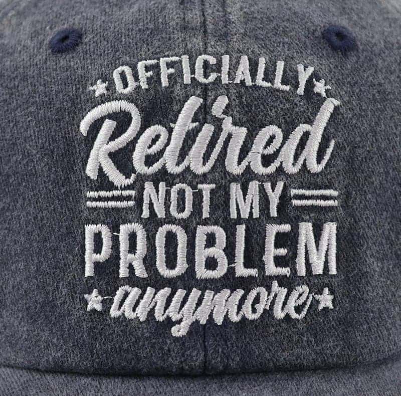 Retirement Embroidered Cotton Baseball Cap