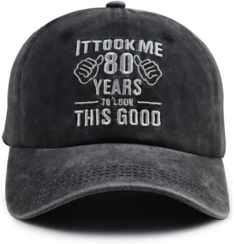 80th Birthday Embroidered Baseball Cap
