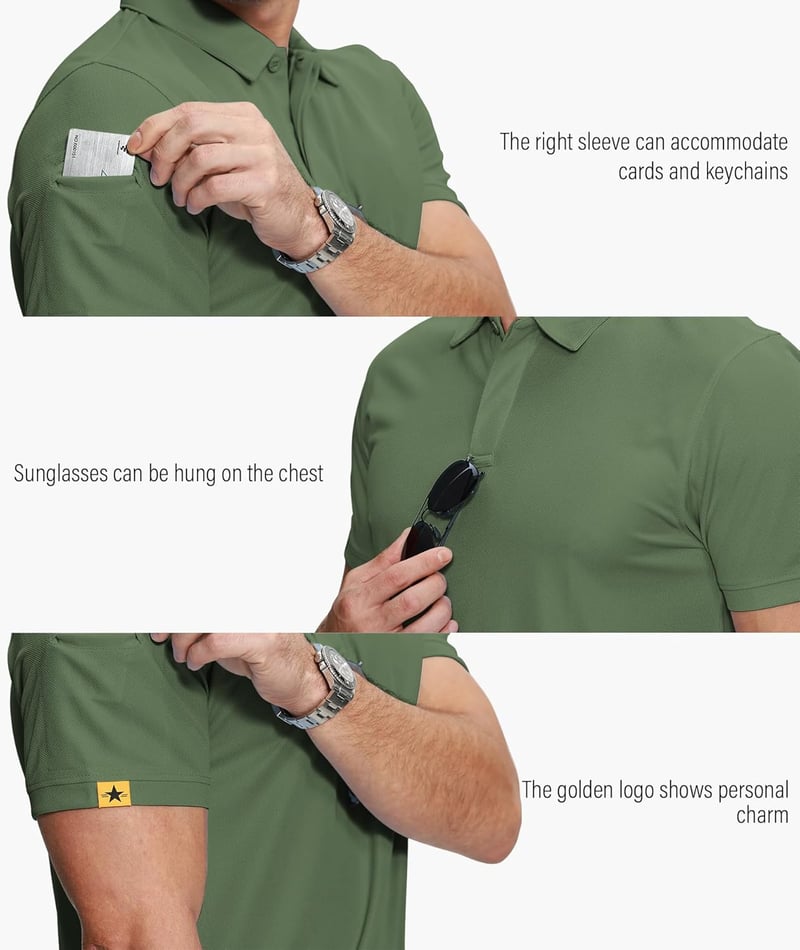 Men's Moisture-Wicking Polo Shirt 5-Pack