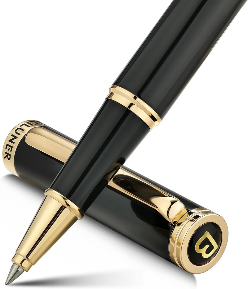 Luxury Rollerball Pen Gift Set with 24K Gold Trim for Professionals