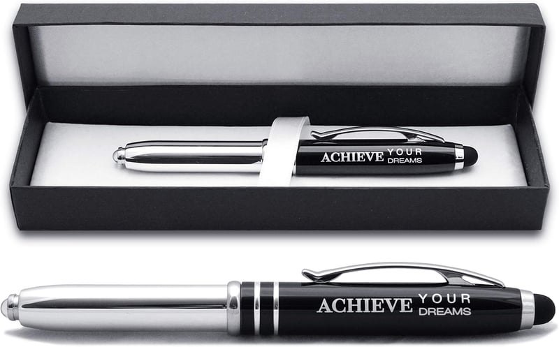 Graduation Gift Pen with Engraving, LED Light, and Stylus Tip