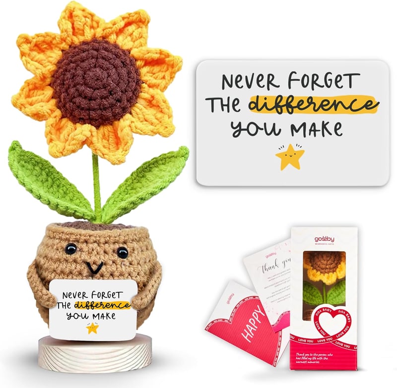 Appreciation Sunflower Crochet Doll – Gift for Women, Sister, Friend