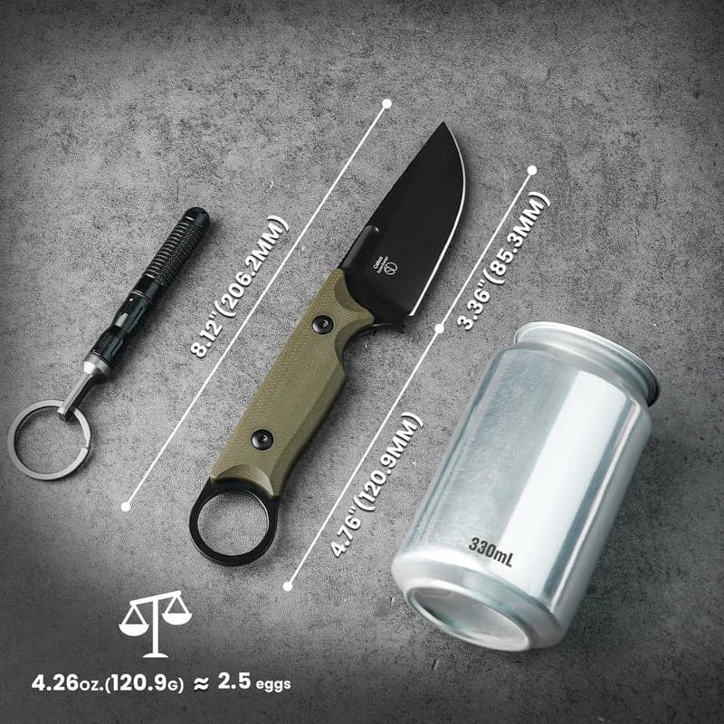 Hunting Knife with G10 Handle & Sheath, 3.36