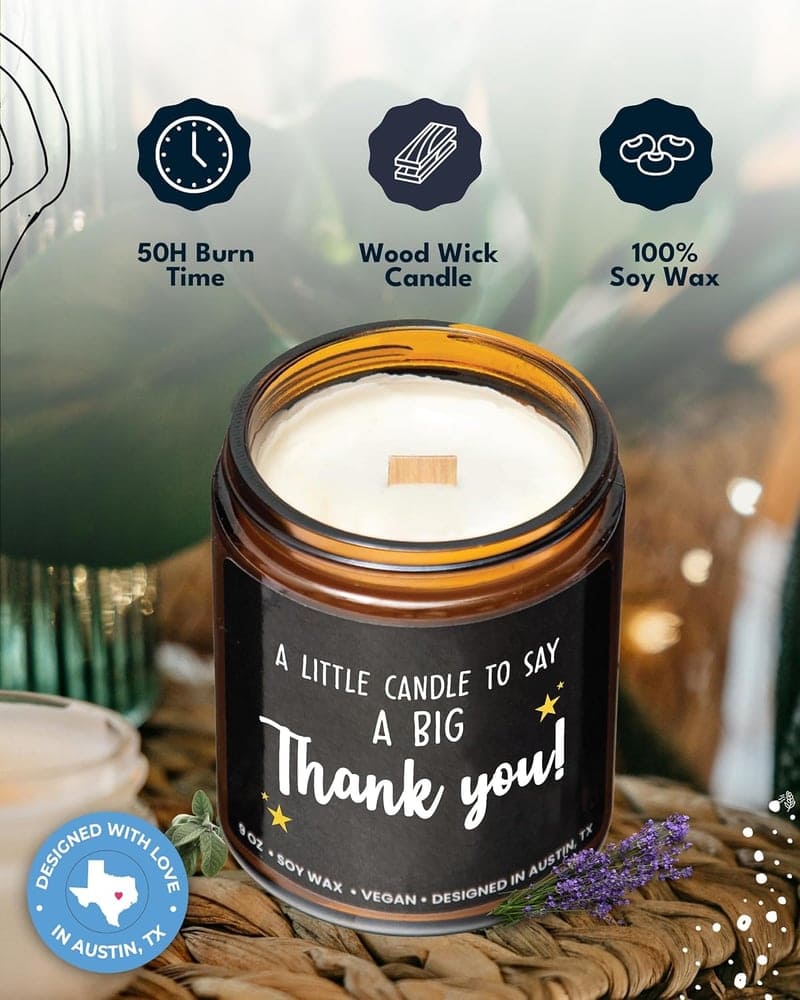 Thanksgiving Appreciation Candle Gift for Friends and Coworkers