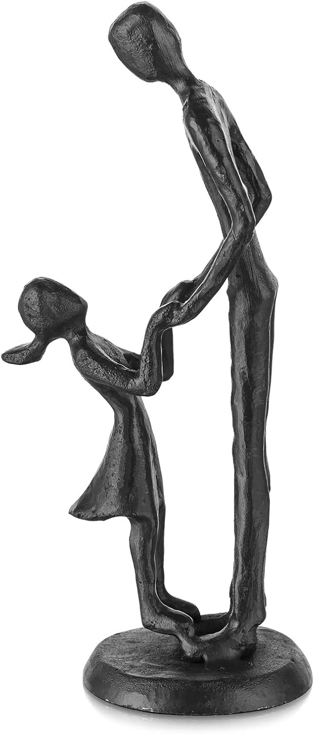 Father-Daughter Iron Sculpture for Father's Day Gifts