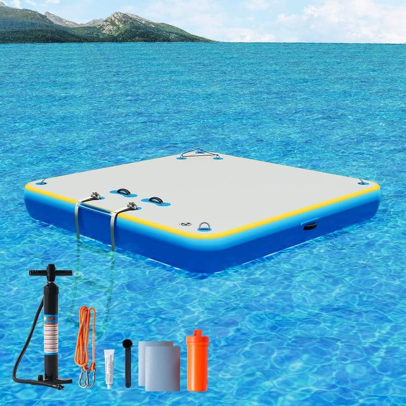 Inflatable Floating Dock with Ladder & Non-Slip Surface