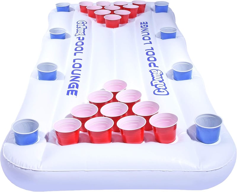Beer Pong Pool Float Inflatable by GoPong, White