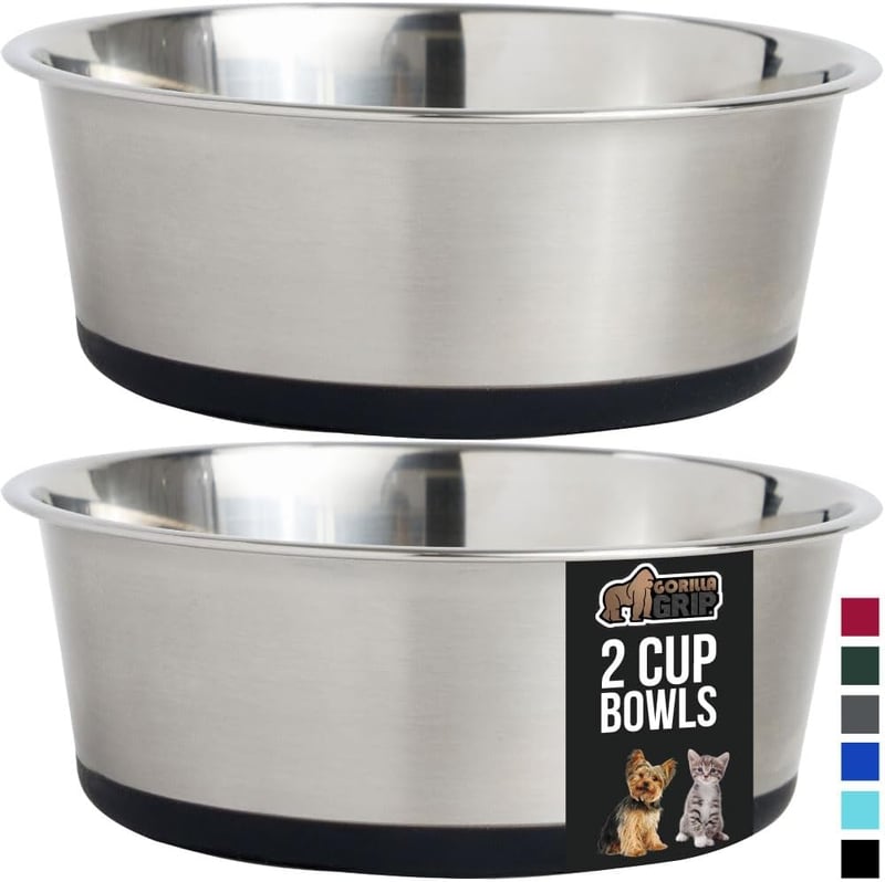 Heavy Duty Dog & Cat Bowls, Rust-Resistant Steel