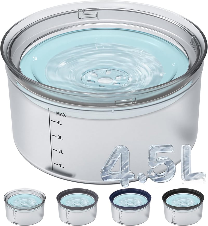 No-Spill Dog Water Bowl, 4.5L Large Anti-Splash Design