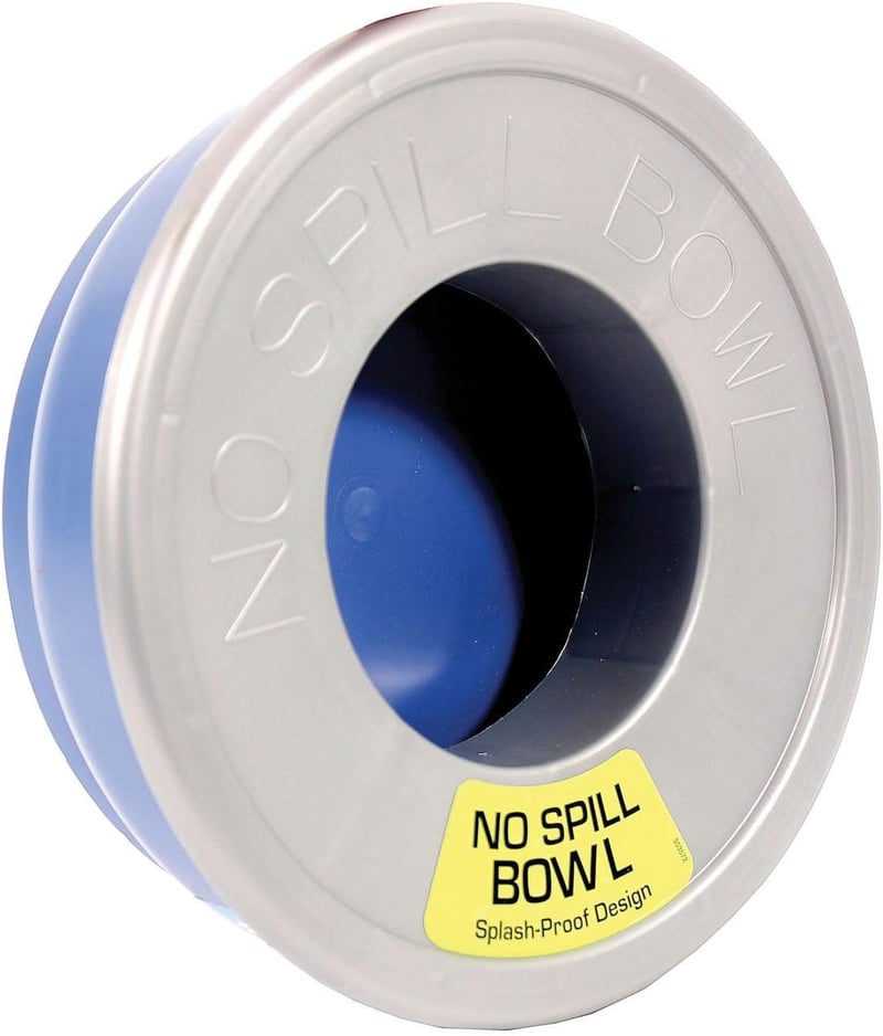No-Spill Pet Bowl, Blue