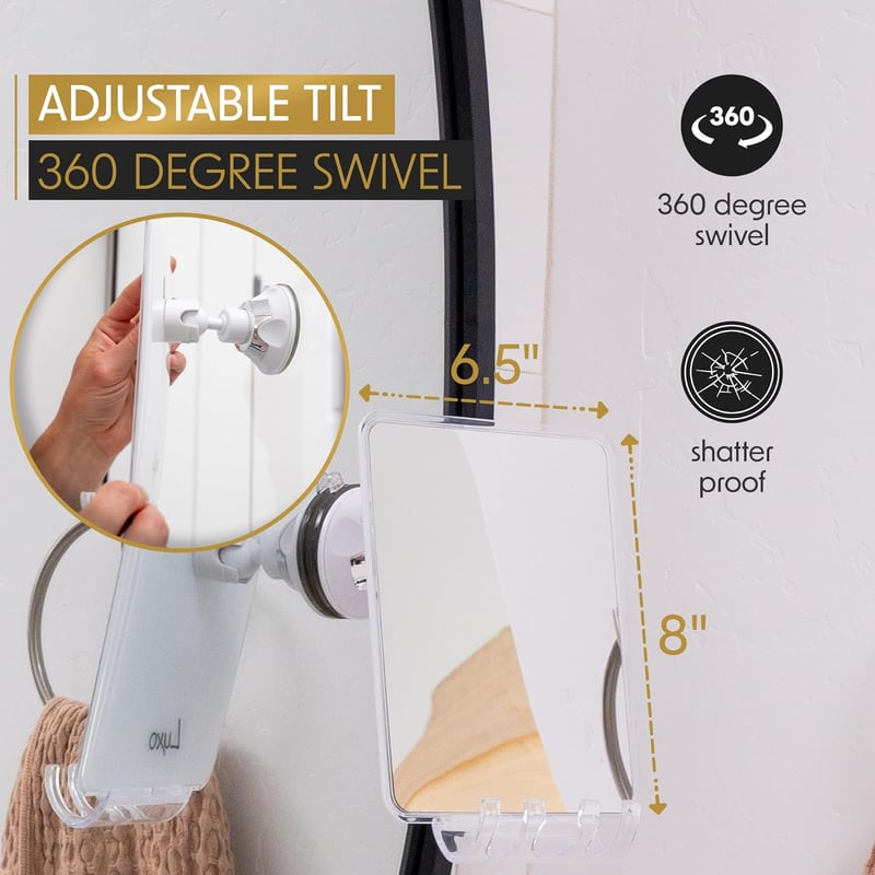 Fogless Shower Shaving Mirror with Razor Holder