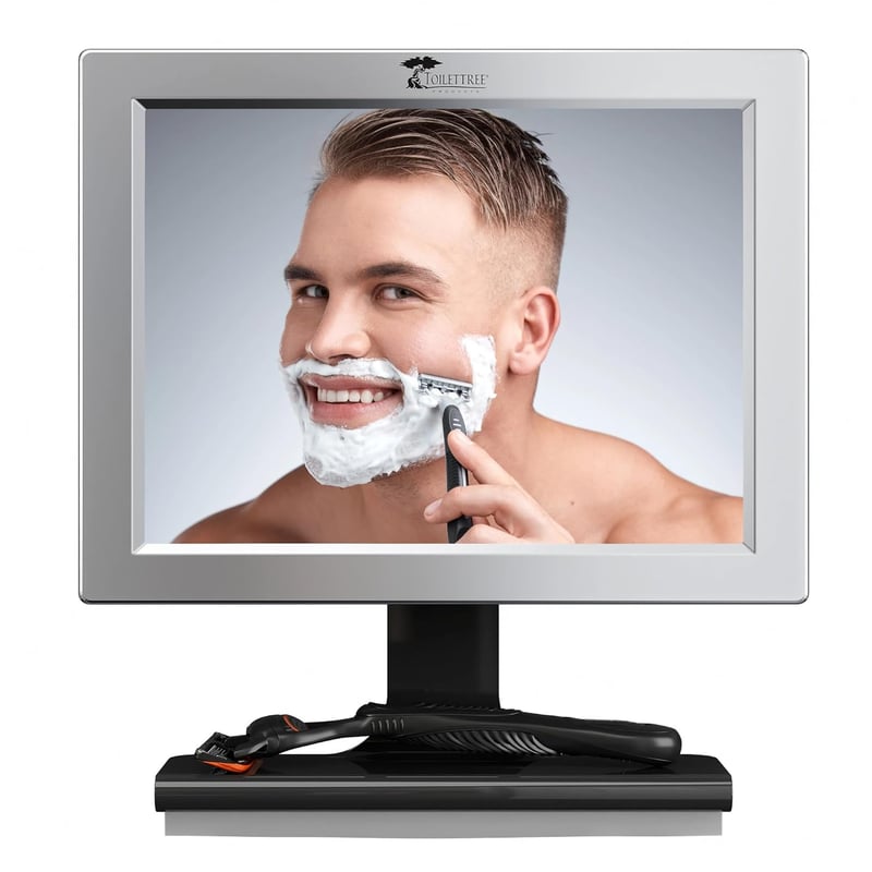 Fogless Adjustable Shower Mirror with Squeegee
