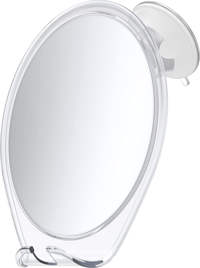 Fogless Shower Mirror with Suction & Swivel (White)
