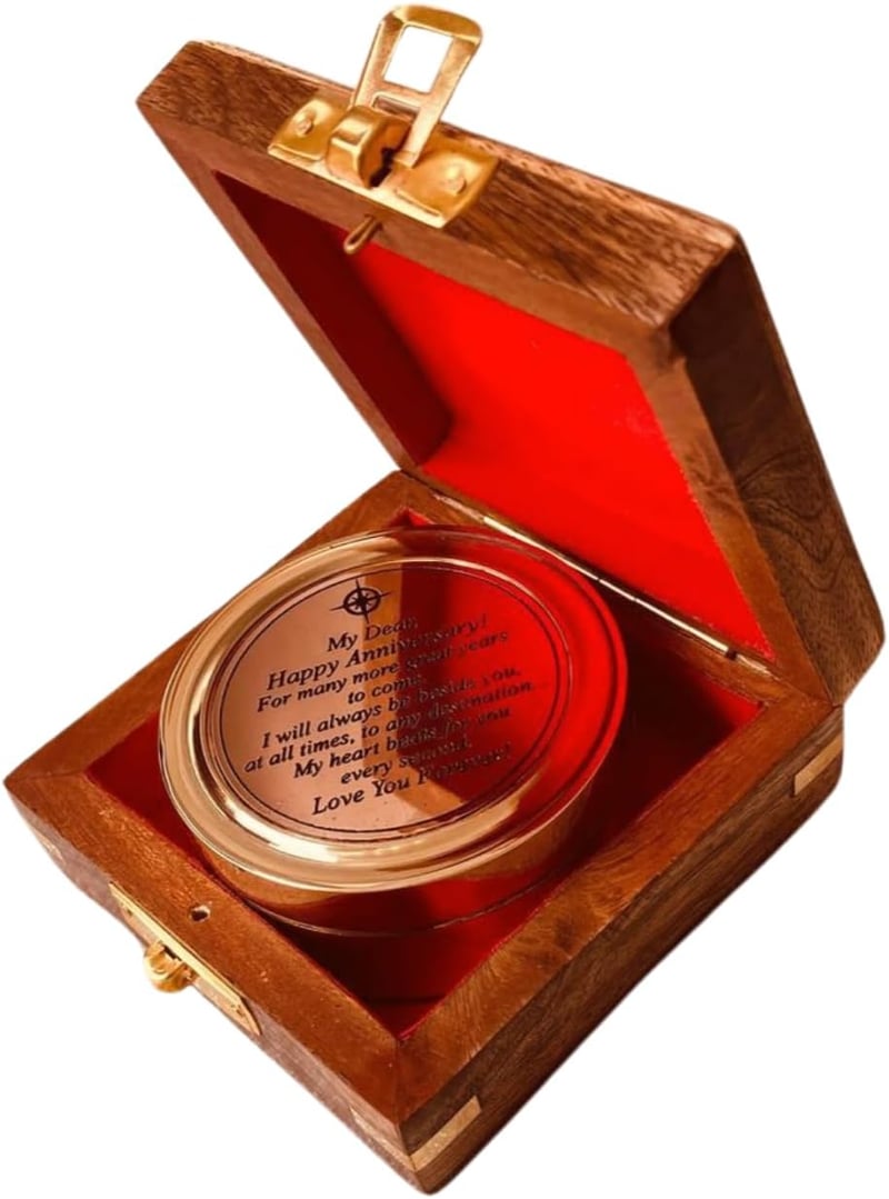 1st Anniversary Sundial Compass Gift for Couples