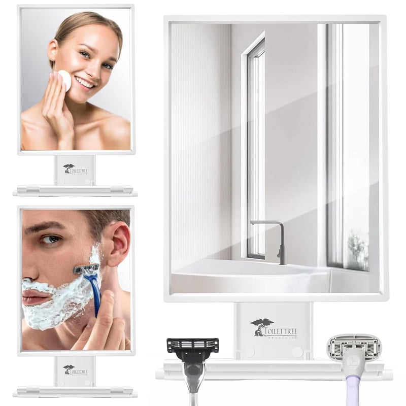 Shower Mirror for Shaving - Fogless & Adjustable