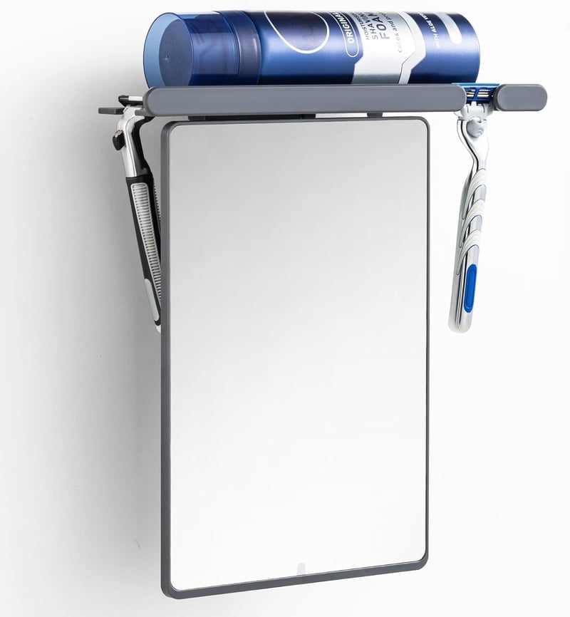 Fogless Shower Mirror with Razor Holder
