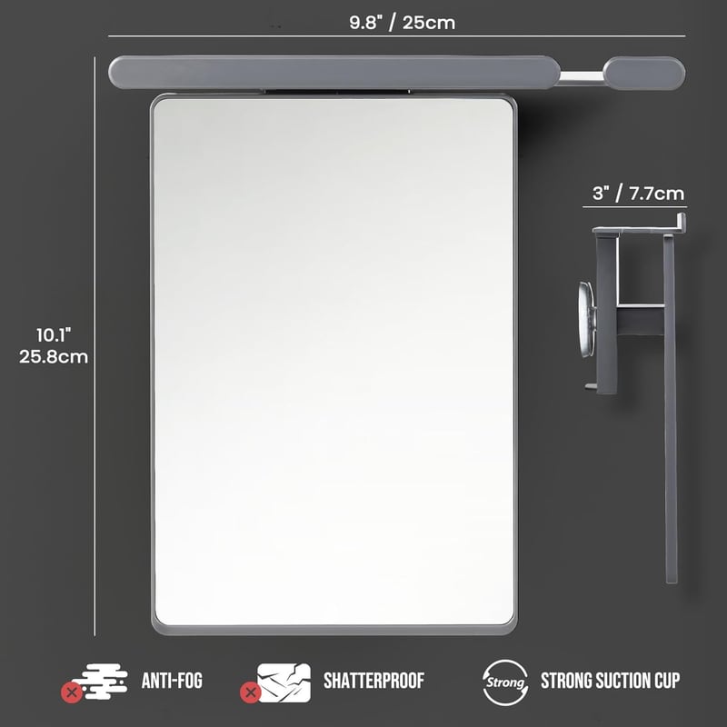 Fogless Shower Mirror with Razor Holder